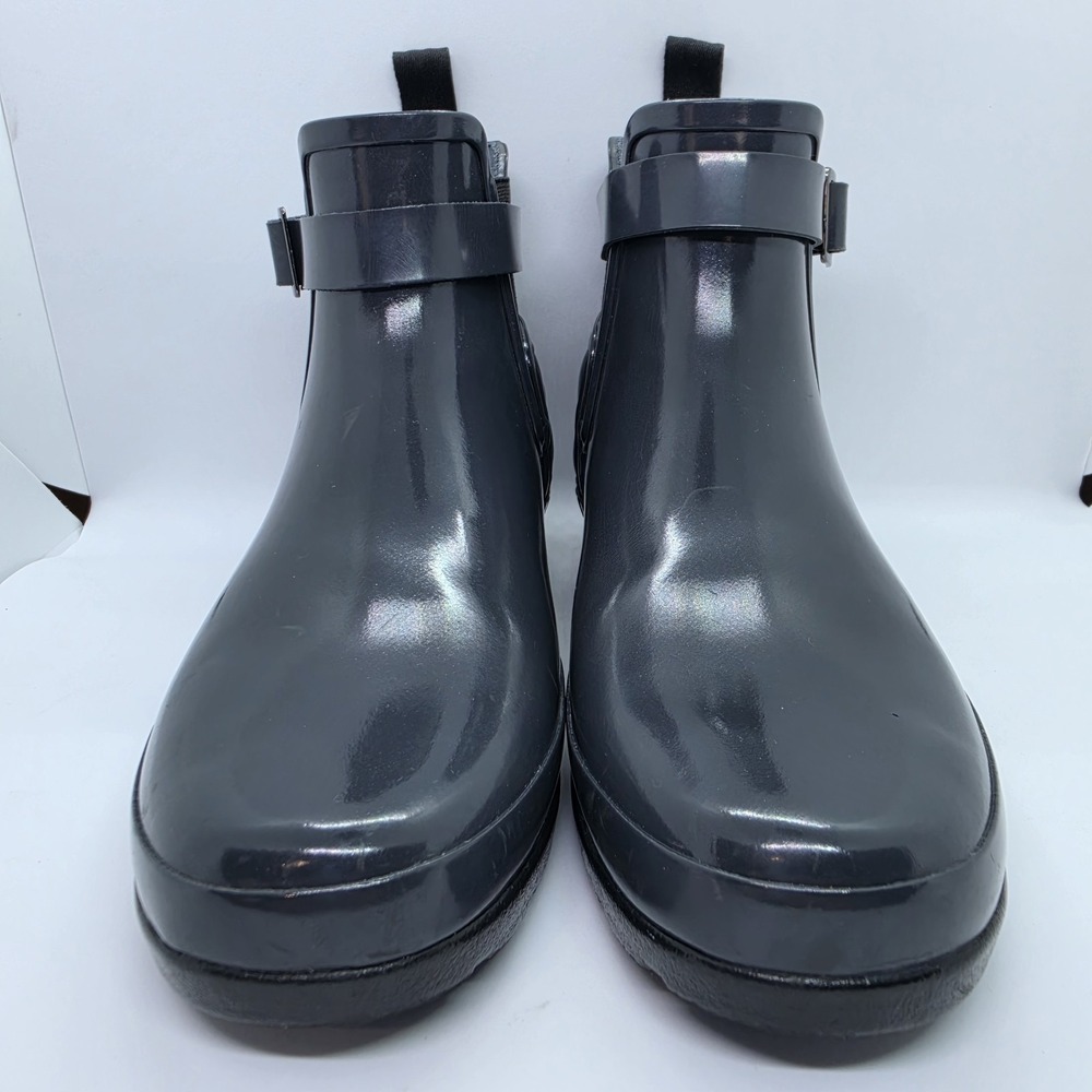 Hunter Original Refined Quilted Chelsea Boots Glossy Slate Gray Women's Size 7 - Picture 4 of 13